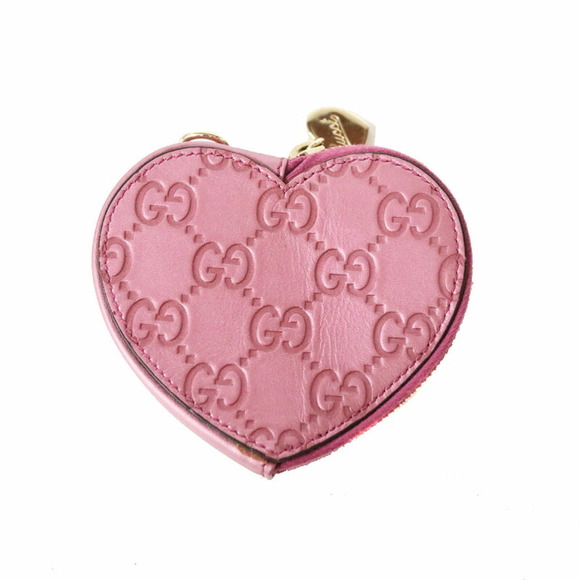 Gucci GG Wallet Leather Pink Heart - Picture 1 of 6
